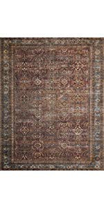 Loloi II Layla Collection Area Rugs, 7'-6" x 9'-6", BRICK/BLUE | Amazon (US)