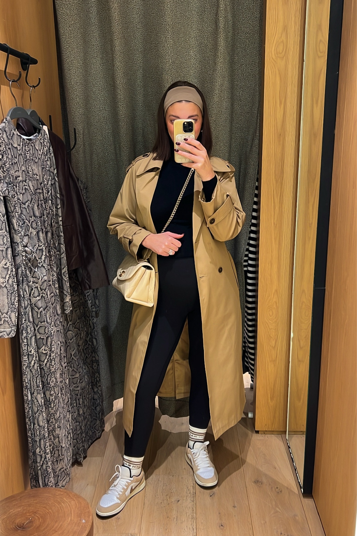 Amsterdam day two fit! Another way to style the Abercrombie trench coat too. Love how simple yet chic this look is and it’s perfect for travel and being comfortable.
Wearing a size 8 in the super high rise aligns - sized up 2 sizes for the bump. Small in the trench coat, small in the turtleneck. 

#LTKStyleTip #LTKFindsUnder100 #LTKBump