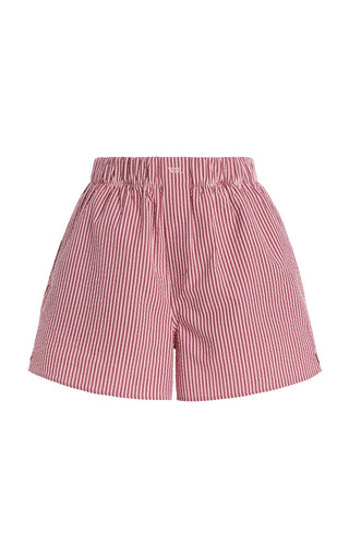 The Boxer Striped Cotton-Seersucker Shorts | Moda Operandi (Global)
