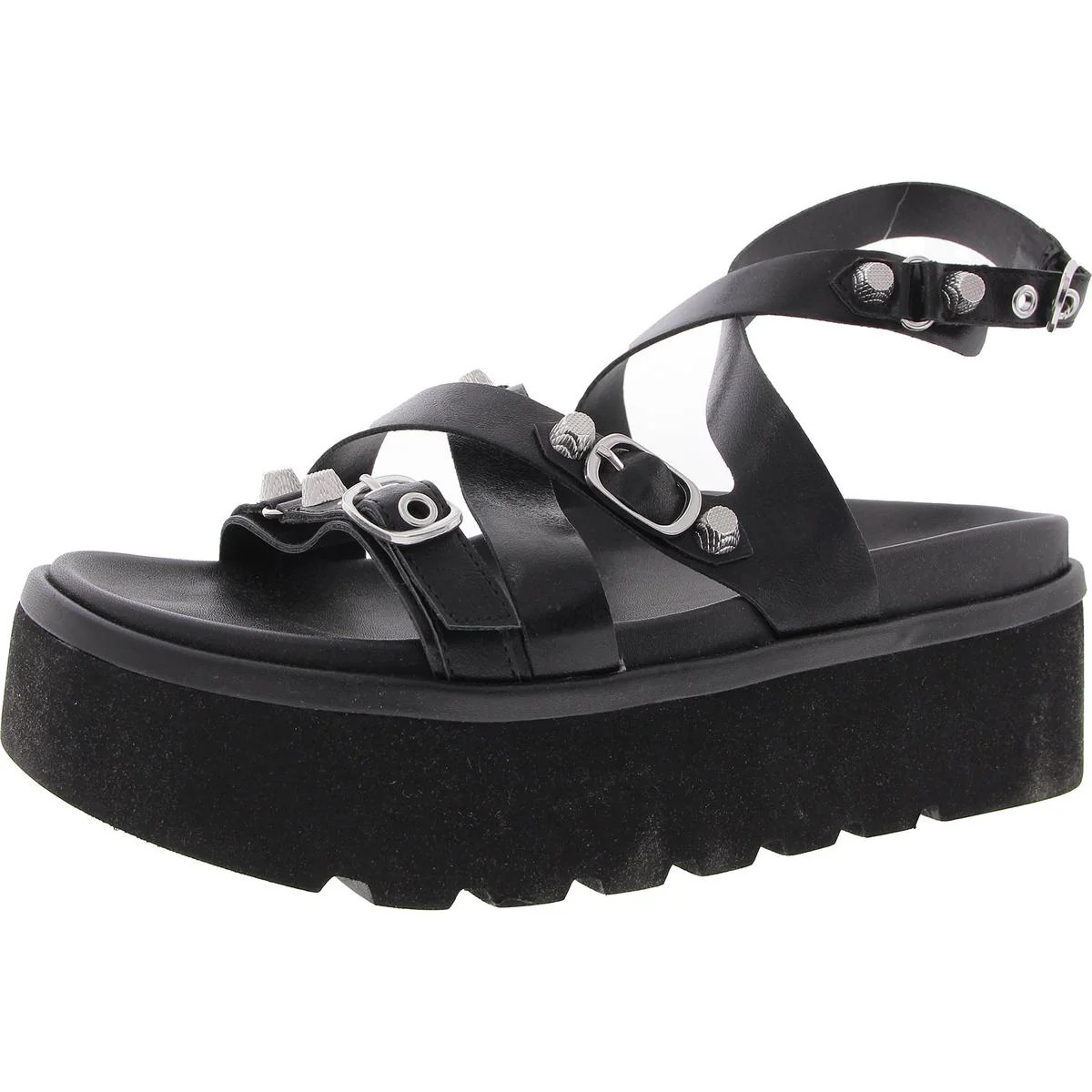 Brant Womens Embellished Faux Leather Platform Sandals | Shop Simon