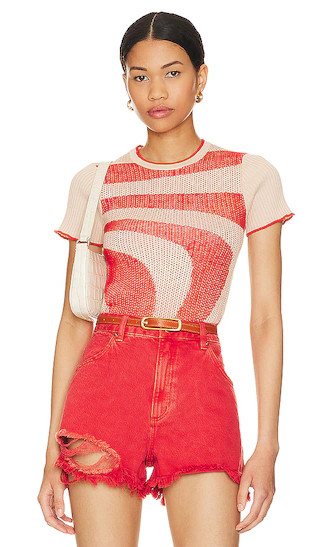 Graphic Baby Tee in Latte & Apple | Revolve Clothing (Global)