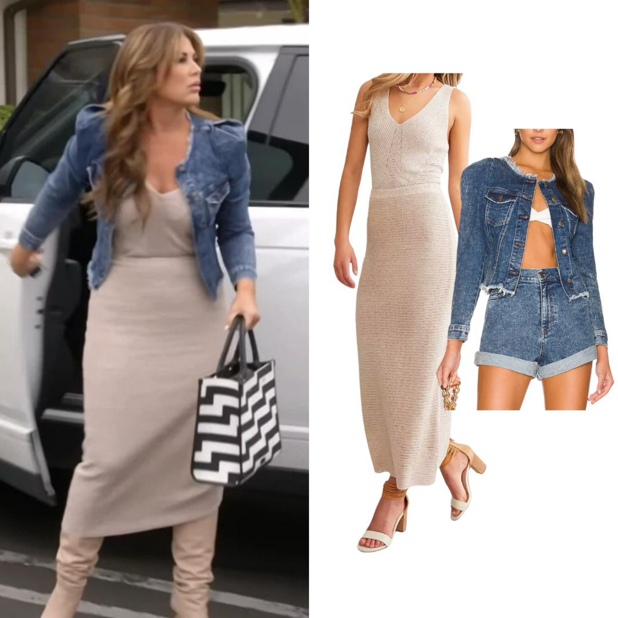 Emily Simpson’s Beige Skirt and Top Set 