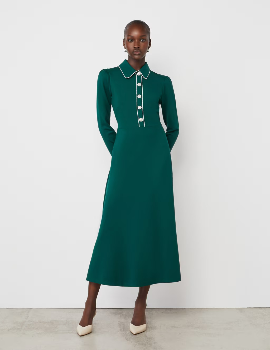 Ponte Jersey Midi Shirt Dress | Marks & Spencer (UK)