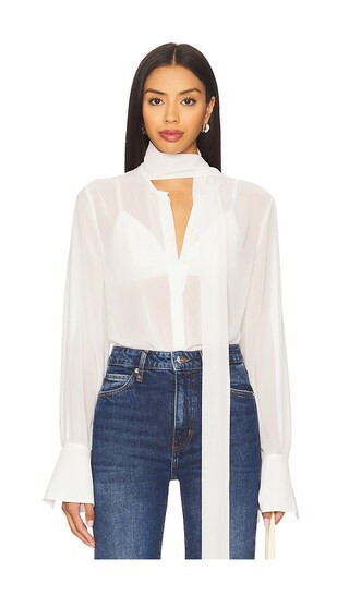 Lovers and Friends Michelle Sheer Top in White. - size M | Revolve Clothing (Global)
