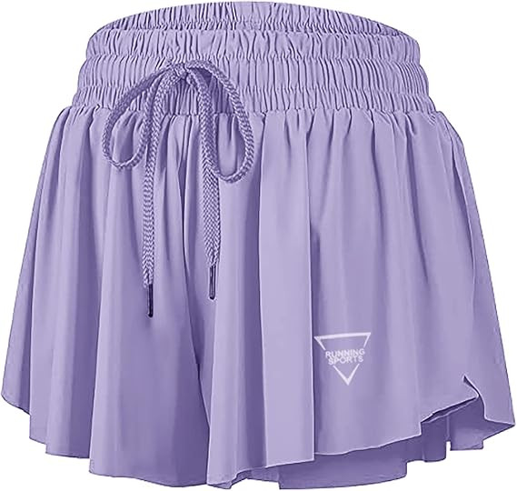 2 in 1 Flowy Athletic Shorts for Women Casual Butterfly Running Athletic Shorts Workout Active Yo... | Amazon (US)