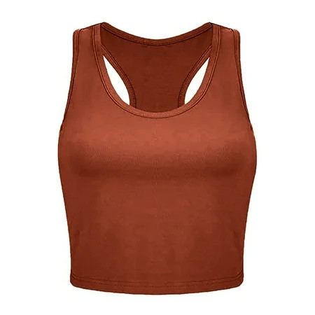 wendunide crop tops for women Basic Crop Tank Tops Women Sleeveless Racerback Crop Sport Top Womens  | Walmart (US)