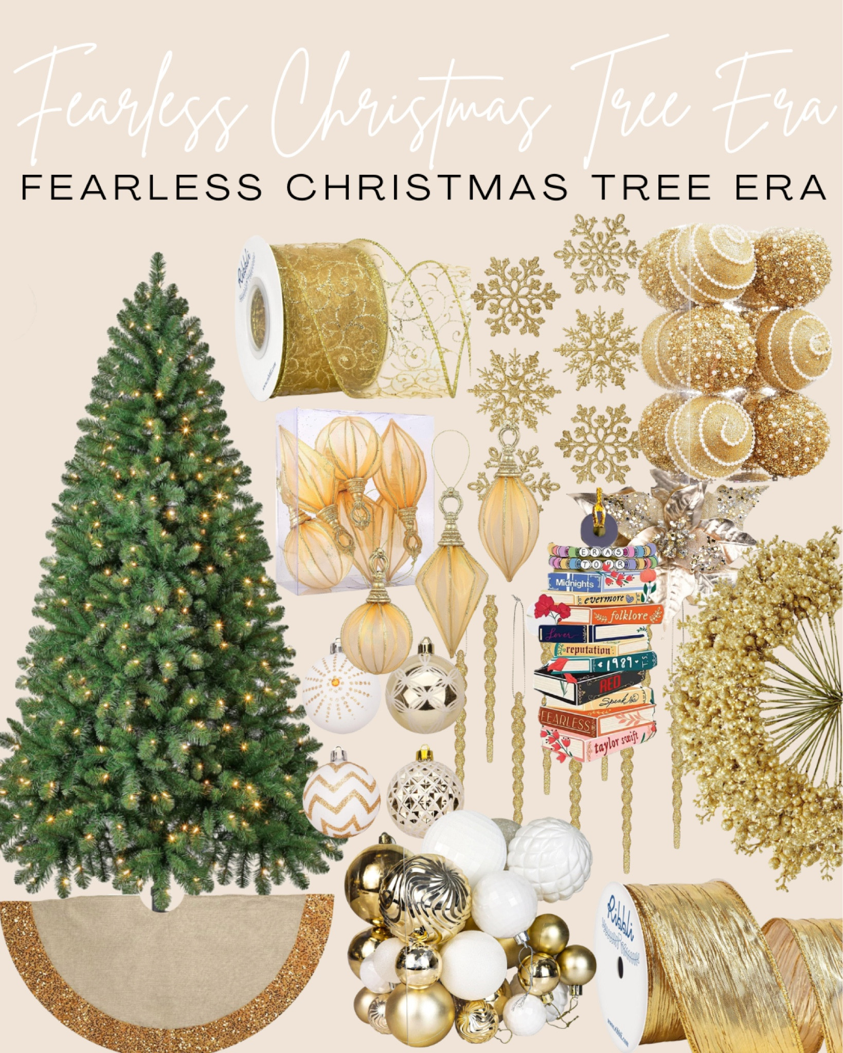 Taylor Swift Eras but make it a Christmas Tree 😍🎄 This Fearless Era tree is perfect for a Fairy Tale Christmas 💛

#LTKHoliday #LTKfindsunder100 #LTKSeasonal