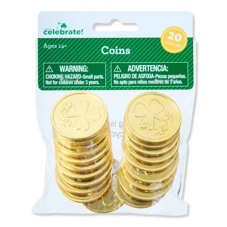 Gold Coins, 20 Count, St. Patrick's Day by Way To Celebrate | Walmart (US)