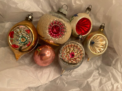 Vintage Shiny Brite Ornaments Authentic Reflector Frosted Mid Century Set Of 6 | eBay US