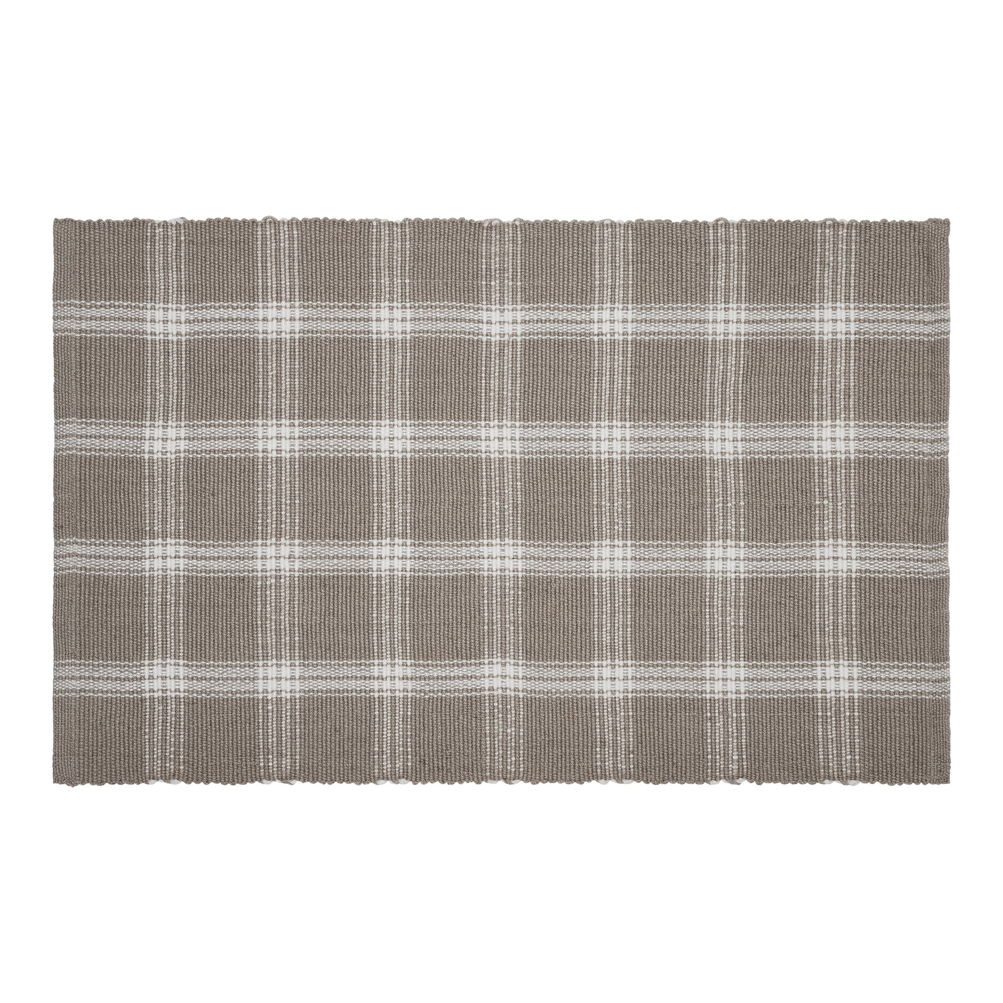 My Texas House Taupe Tanner Check Indoor/Outdoor Layering Rug, 24" x 38" | Walmart (US)