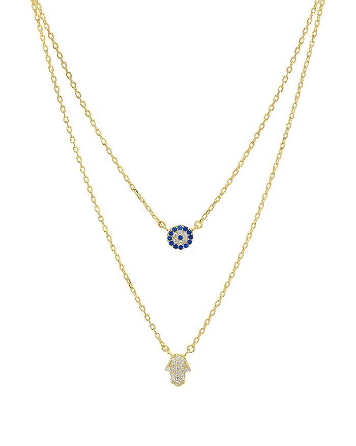 Double Strand Hamsa Pendant Necklace in 14K Gold-Plated Sterling Silver or Sterling Silver, 14"-1... | Bloomingdale's (US)