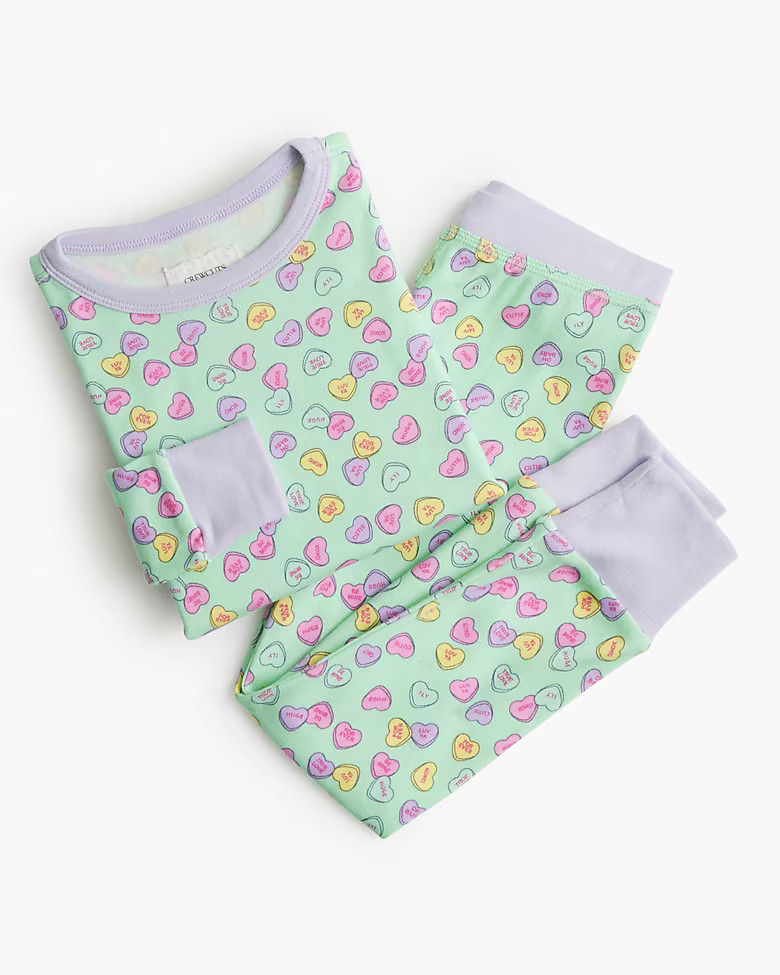 Girls' candy hearts pajama set | J.Crew Factory