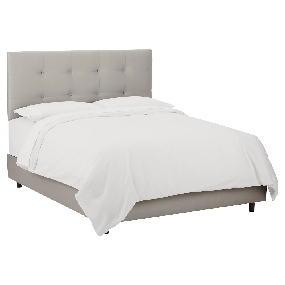 Dolce Faux Silk Upholstered Bed - Shantung Silver - Queen - Skyline Furniture | Target
