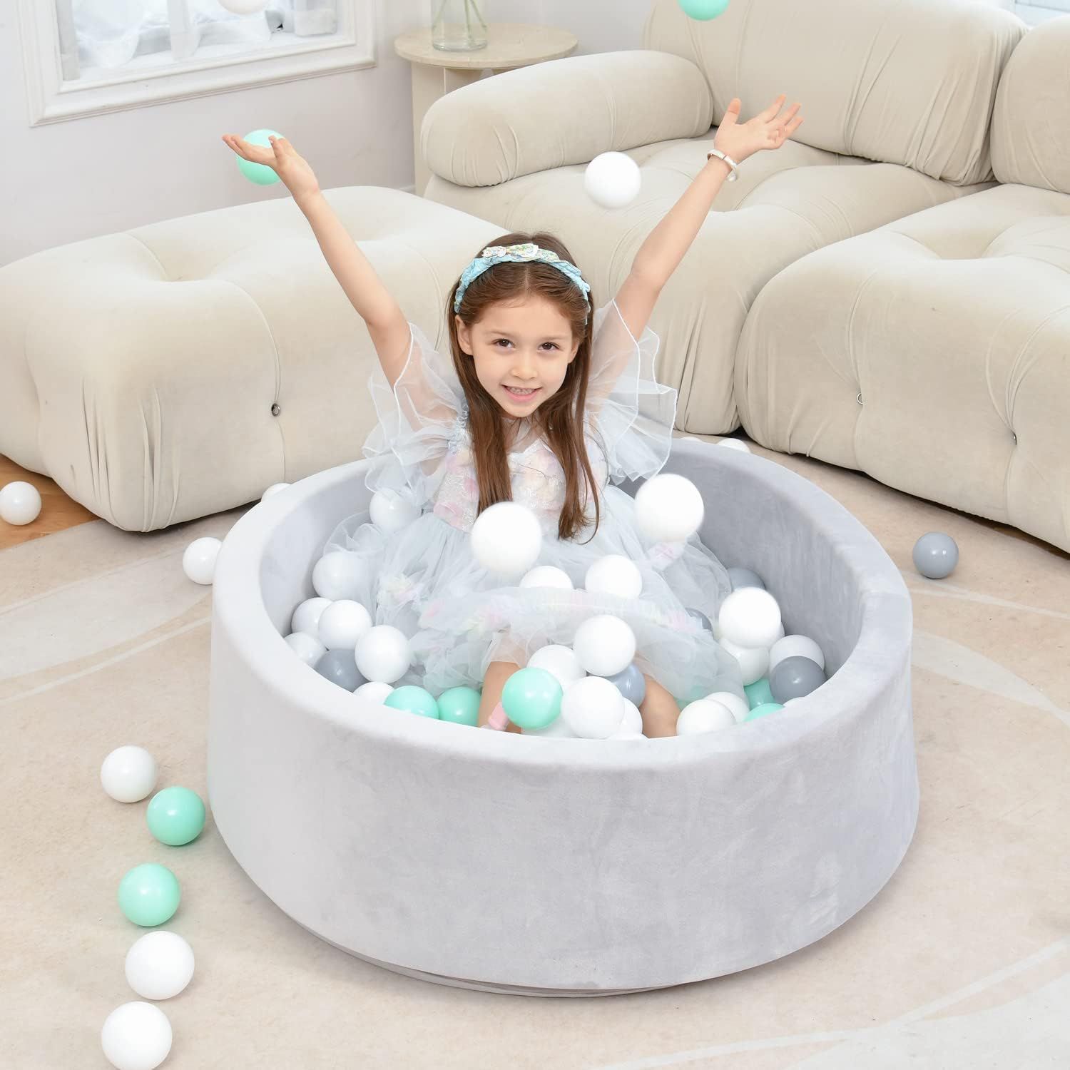 Zinvoda Foam Ball Pit, Kiddie Memory Ball Pits for Toddlers Kids Babies Ball Playpen Soft Round B... | Amazon (US)