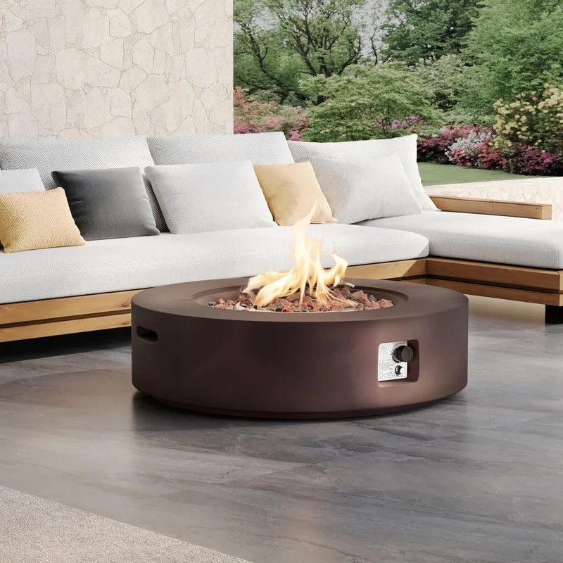 Borgia Concrete Propane Fire Pit Table | Wayfair North America