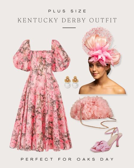A beautiful pink plus size outfit idea for the Kentucky Derby or Oaks day. The fascinator can't be linked, but is on thehatgirls.com 

#LTKover40 #LTKSeasonal #LTKplussize