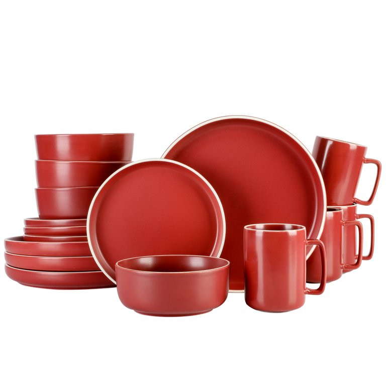 Gap Home Color Matte 16-Pieces Round Berry Stoneware Dinnerware Set | Walmart (US)