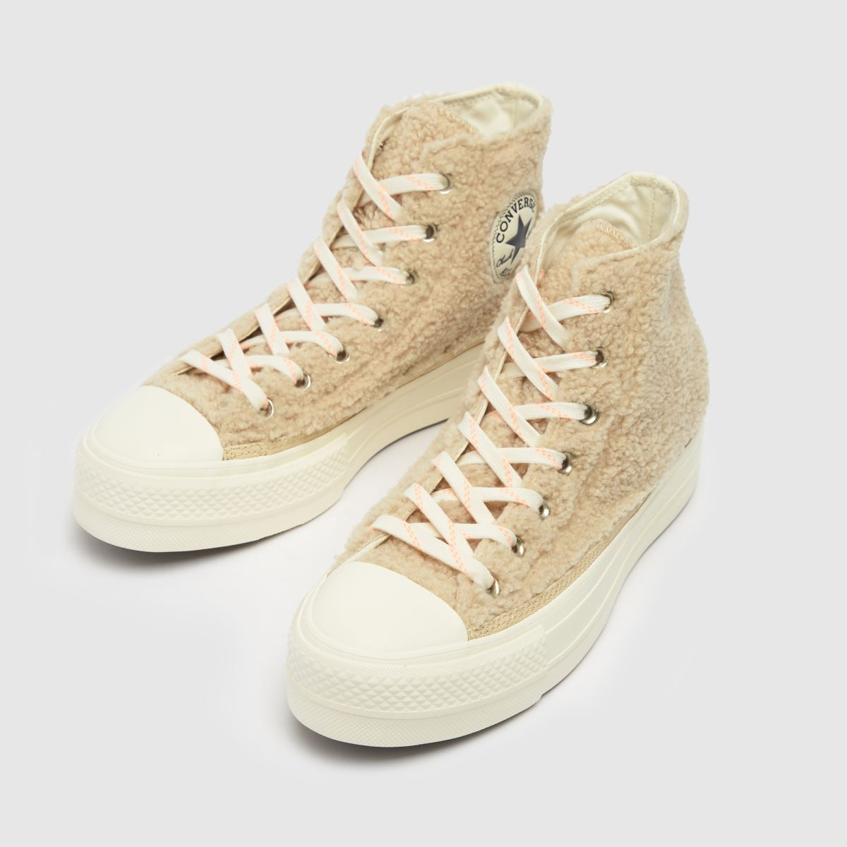 Converse white & beige cozy lift hi trainers | Schuh