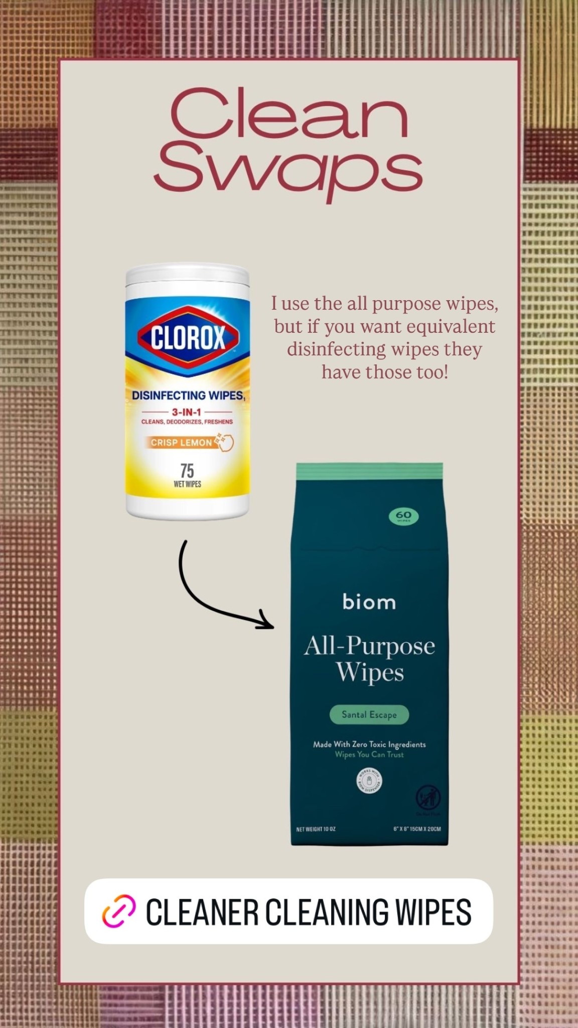 I use the all purpose wipes, but if you want equivalent disinfecting wipes they have those too!

#LTKHome #LTKmomlife #LTKselfcare
