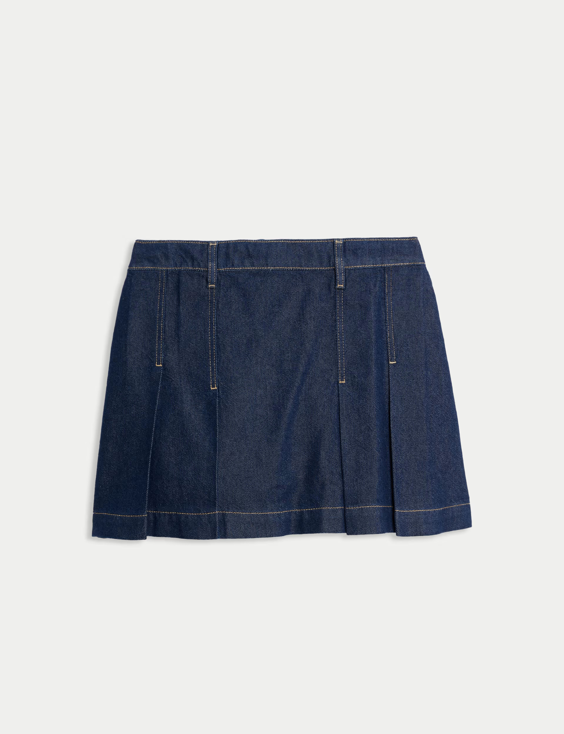 Cotton Rich Pleated Mini Skirt | Marks & Spencer (UK)