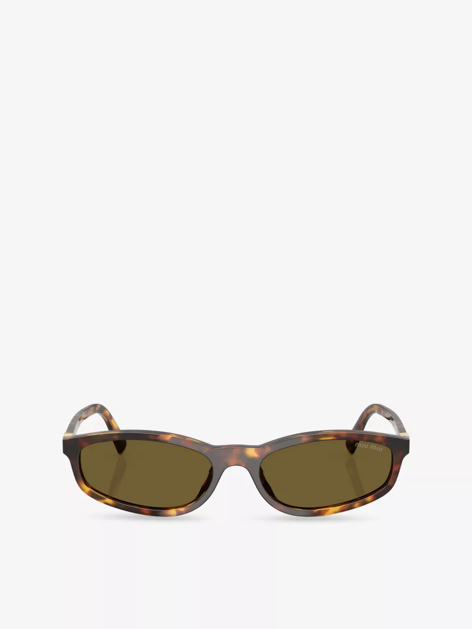 MU A06S Oval-Frame Acetate Sunglasses | Selfridges