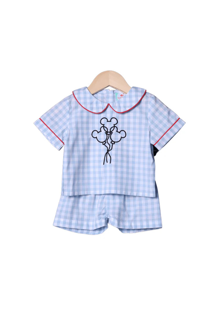Embroidered Magical Mouse Balloons Short Set | The Smocked Flamingo