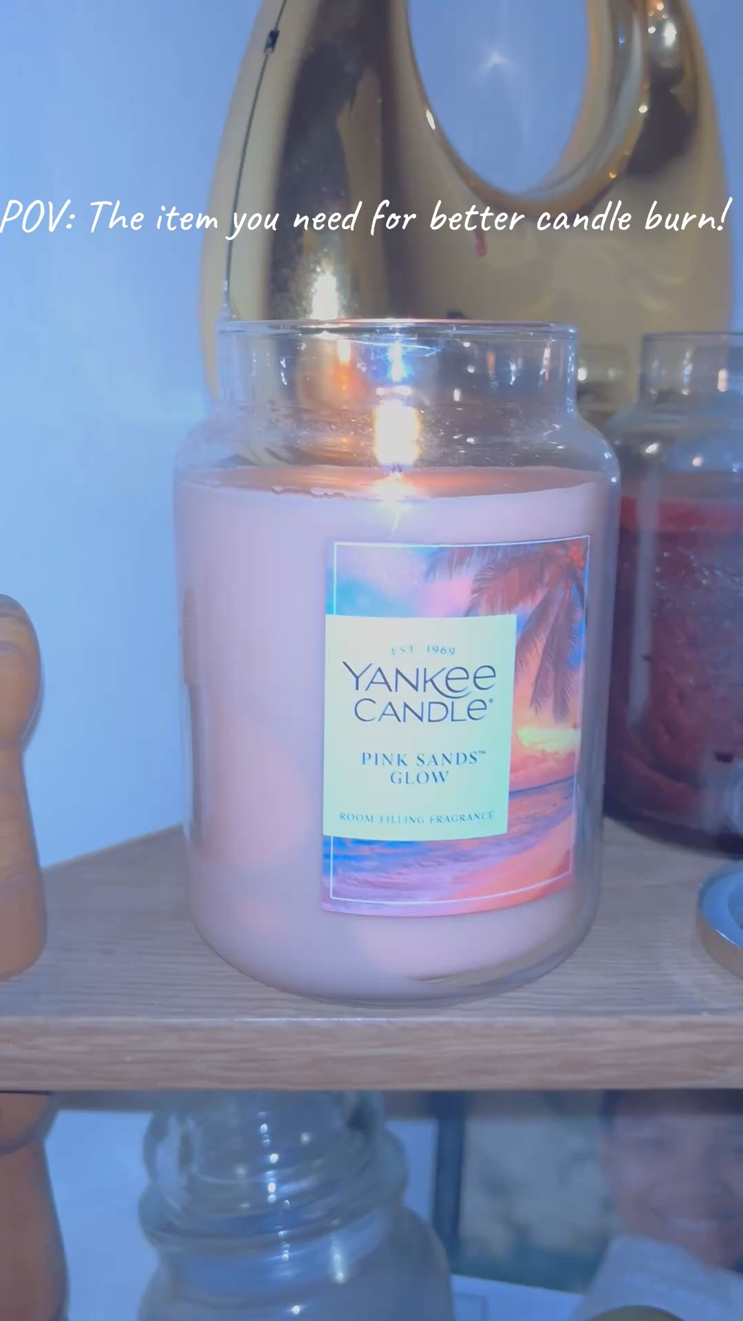 The item you need to reduce candle drafts and enhances candle burn, a candle topper! It adds a decorative touch to candles. Candle topper, candle essentials, Yankee Candle, Pink Sands Glow candle.

#LTKHome #LTKvlog #LTKFindsUnder50