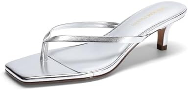 DREAM PAIRS Kitten Heels for Women Flip Flop Low Heels Square Open Toe Sandals Thong 1.97 Inch He... | Amazon (US)