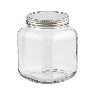 anchor 2 qt. Glass Cracker Jar Aluminum Lid | The Container Store