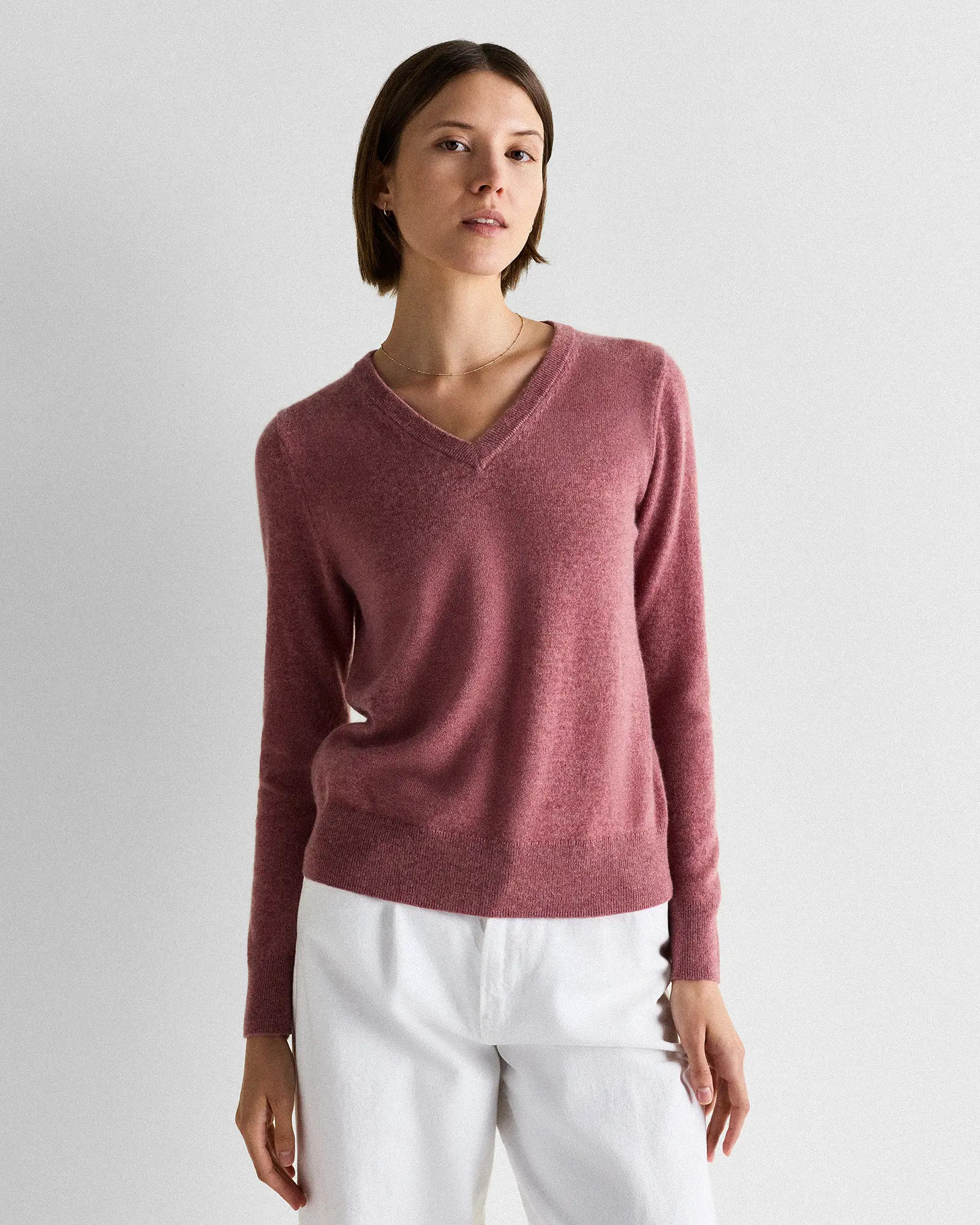Mongolian Cashmere V-Neck Sweater | Quince
