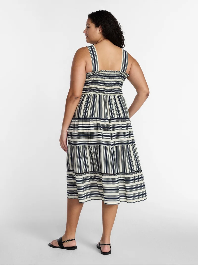 Terra and Sky Women's Plus Sleeveless Midi Tiered Dress, Sizes 0X-5X | Walmart (US)