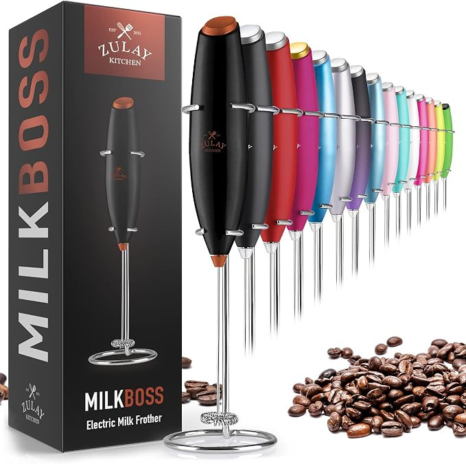Zulay Original Milk Frother Handheld Foam Maker for Lattes - Whisk Drink Mixer for Coffee, Mini F... | Amazon (US)