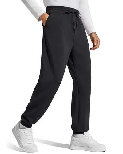 G4Free Winter Fleece Joggers for Men High Waisted Drawstring Thermal Warm Sweatpants Pants Lounge with 2 Pockets(Black,S,29.5") | Amazon (US)