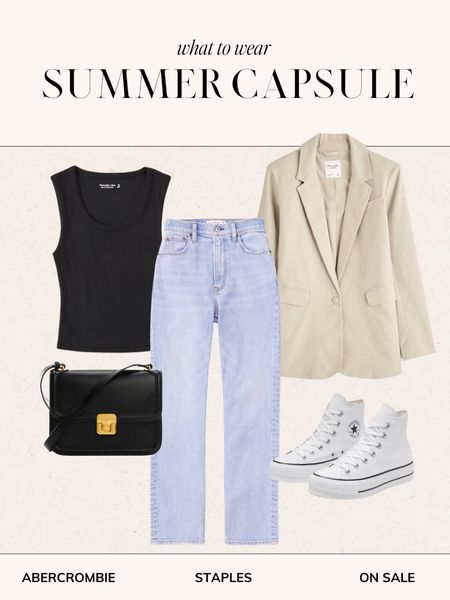 Summer capsule wardrobe // Abercrombie staples on sale!

Capsule wardrobe, summer outfit, casual summer outfit, neutral outfit, blazer outfit, blazer and jeans, converse sneakers

#LTKunder100 #LTKsalealert #LTKSeasonal