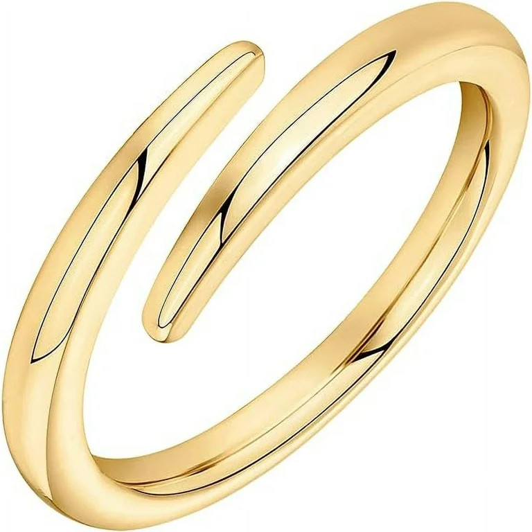 PAVOI 14K Gold Plated Open Twist Eternity Band Yellow Gold for Women Size 9 - Walmart.com | Walmart (US)