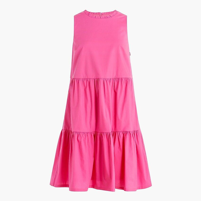 Sleeveless tiered mini dress in cotton poplin | J.Crew Factory