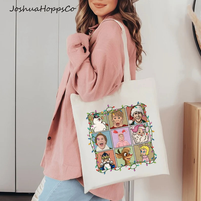 Christmas Movies Characters Tote Bag Christmas Vibes Tote - Etsy | Etsy (US)