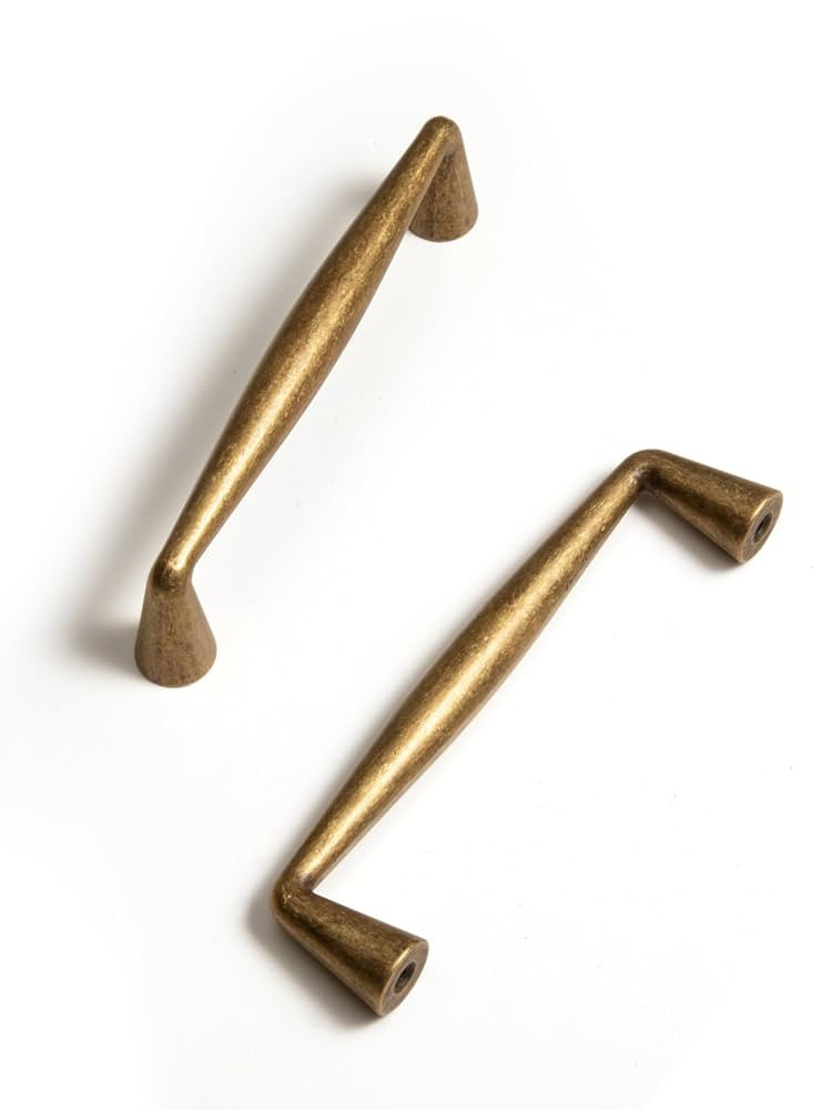 Antique Brass Zinc Alloy Cabinet Pulls - 3-3/4 Inch(96mm) Hole Center Classic Vintage Drawer Hand... | Amazon (US)