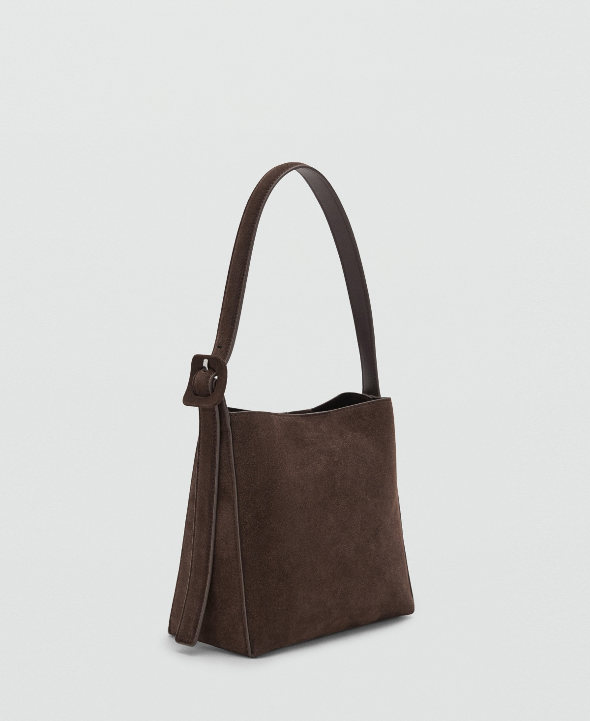 Mango Women's Suede Leather Shopper Bag - Chocolate | Macy's