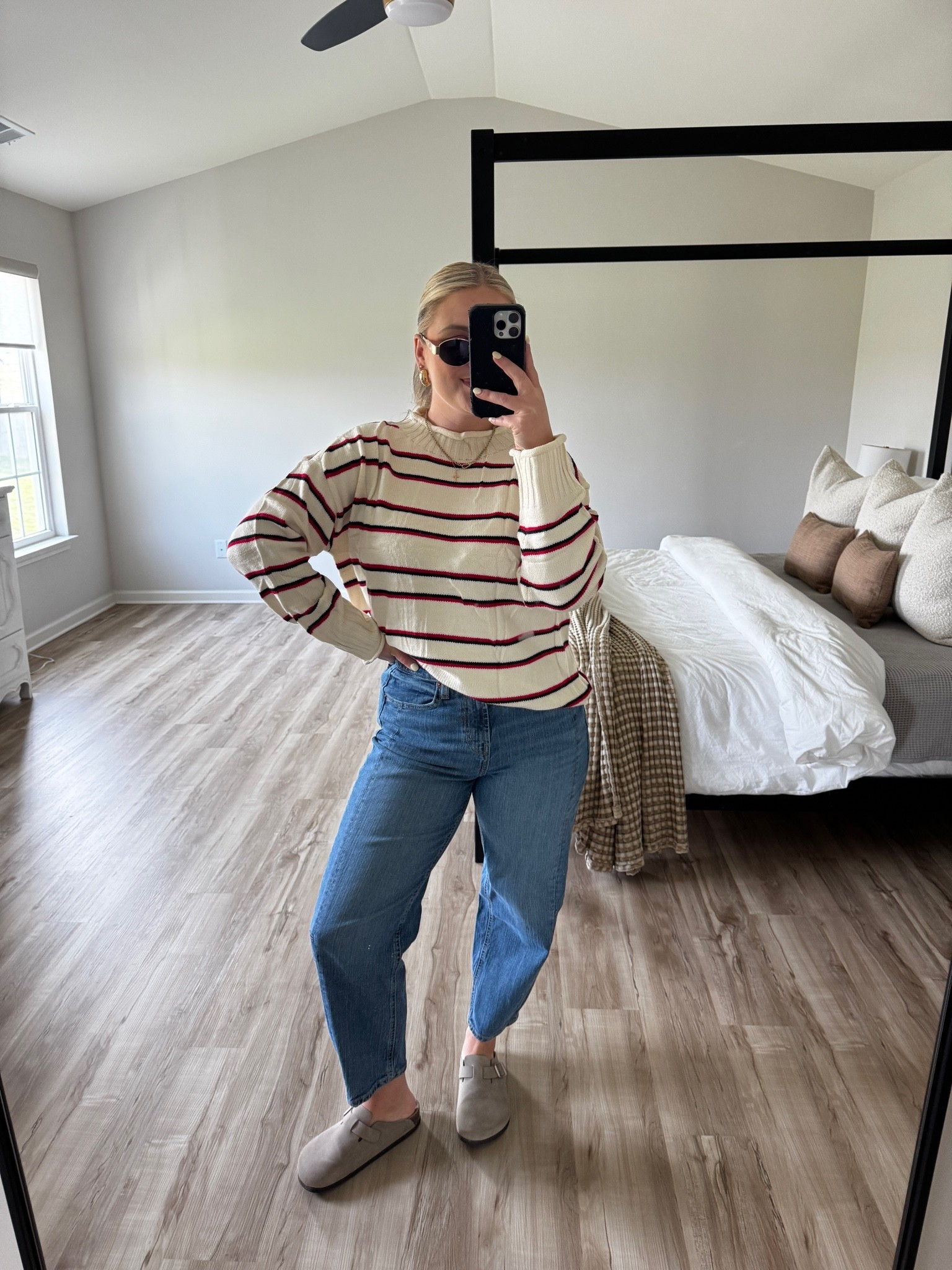 this Amazon sweater is giving Madewell & Free People vibes on a budget - wearing a medium
