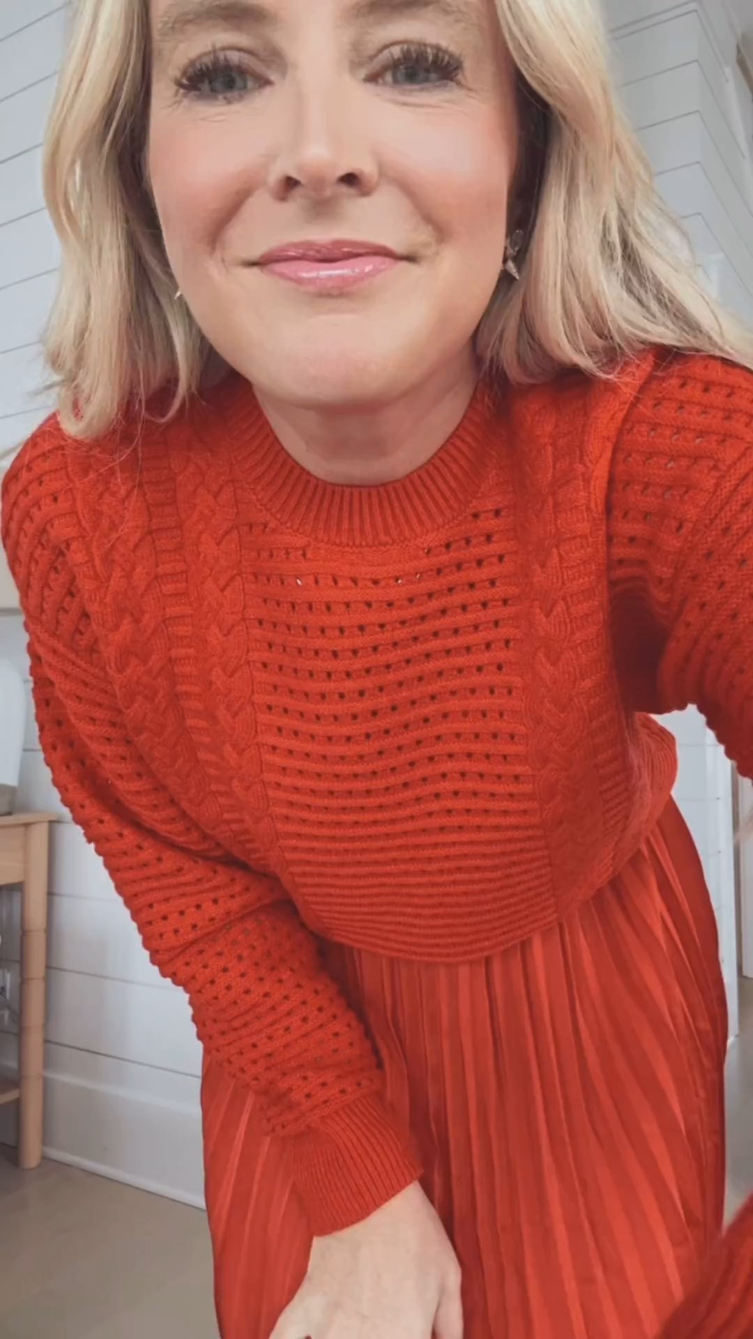 The cutest holiday dress find from Avara. Cable knit sweater with pleated slip dress underneath. Comes in two color options. Paired it with my new fave festive bow heels. Obsessed!! Wearing an XS.

#LTKHoliday #LTKParties #LTKSeasonal