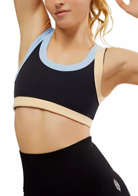 FP Movement Women's Never Better Ringer Color Block Sports Bra, Black, Medium | Belk