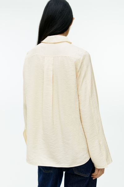 Frill Blouse - Off-White - Ladies | H&M GB | H&M (UK, MY, IN, SG, PH, TW, HK)