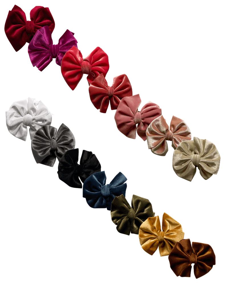 Velour Stretch Head Bows | Bailey's Blossoms