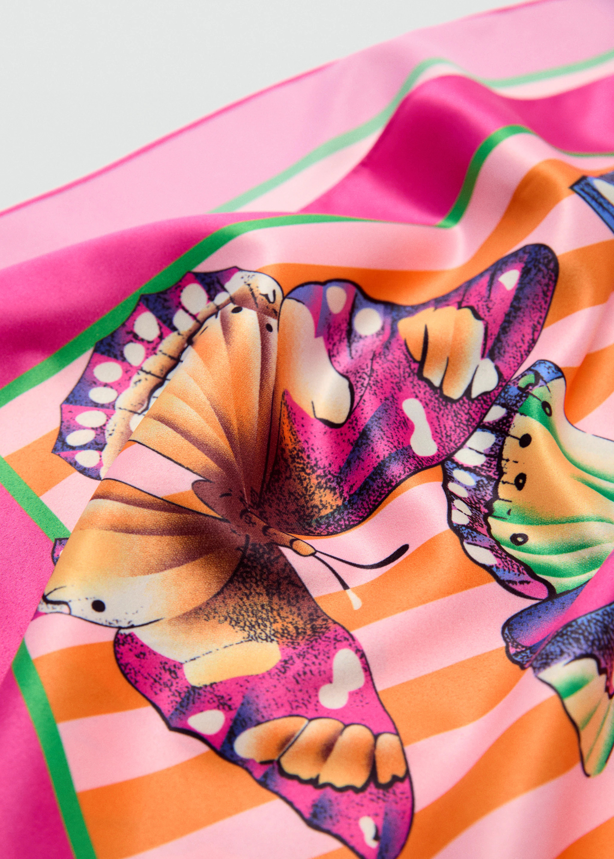 Butterfly-print scarf - Woman | MANGO USA | MANGO (US)