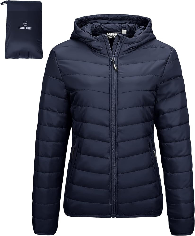 Outdoor Ventures Women's Packable Lightweight Puffer Jacket with Hood | Amazon (US)