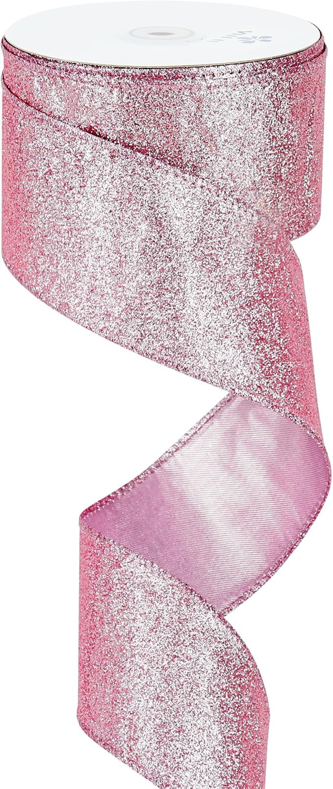 MEEDEE Pink Glitter Ribbon Light Pink Ribbon 2.5 Inch Wide Metallic Ribbon by 25 Yards Pink Chris... | Amazon (US)