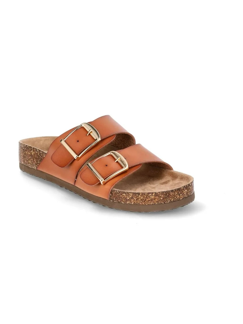Time and Tru Women's Footbed Slide Sandals, Wide Width Available | Walmart (US)