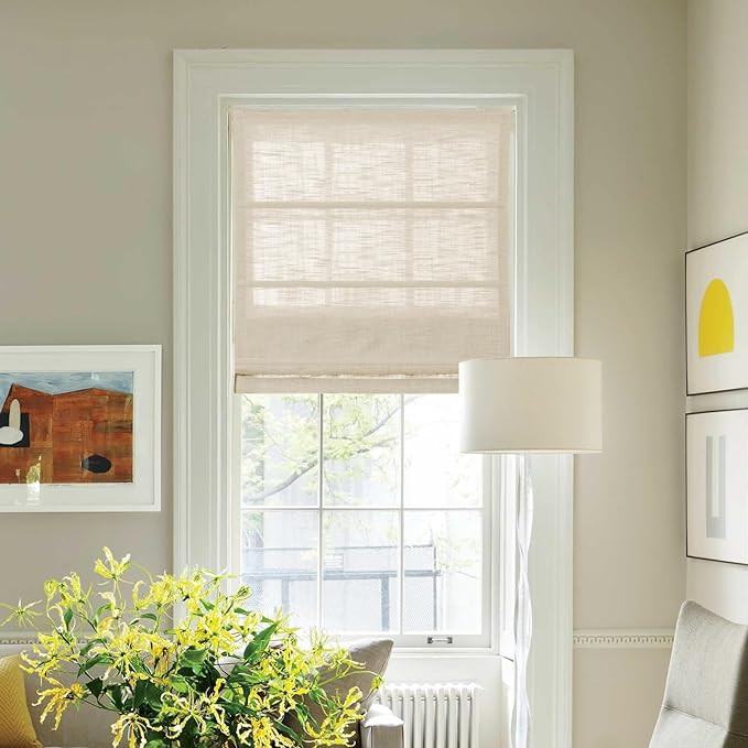 TWOPAGES Cordless Roman Shades Linen Textured Roman Blinds for Windows, Custom Made Room Darkenin... | Amazon (US)