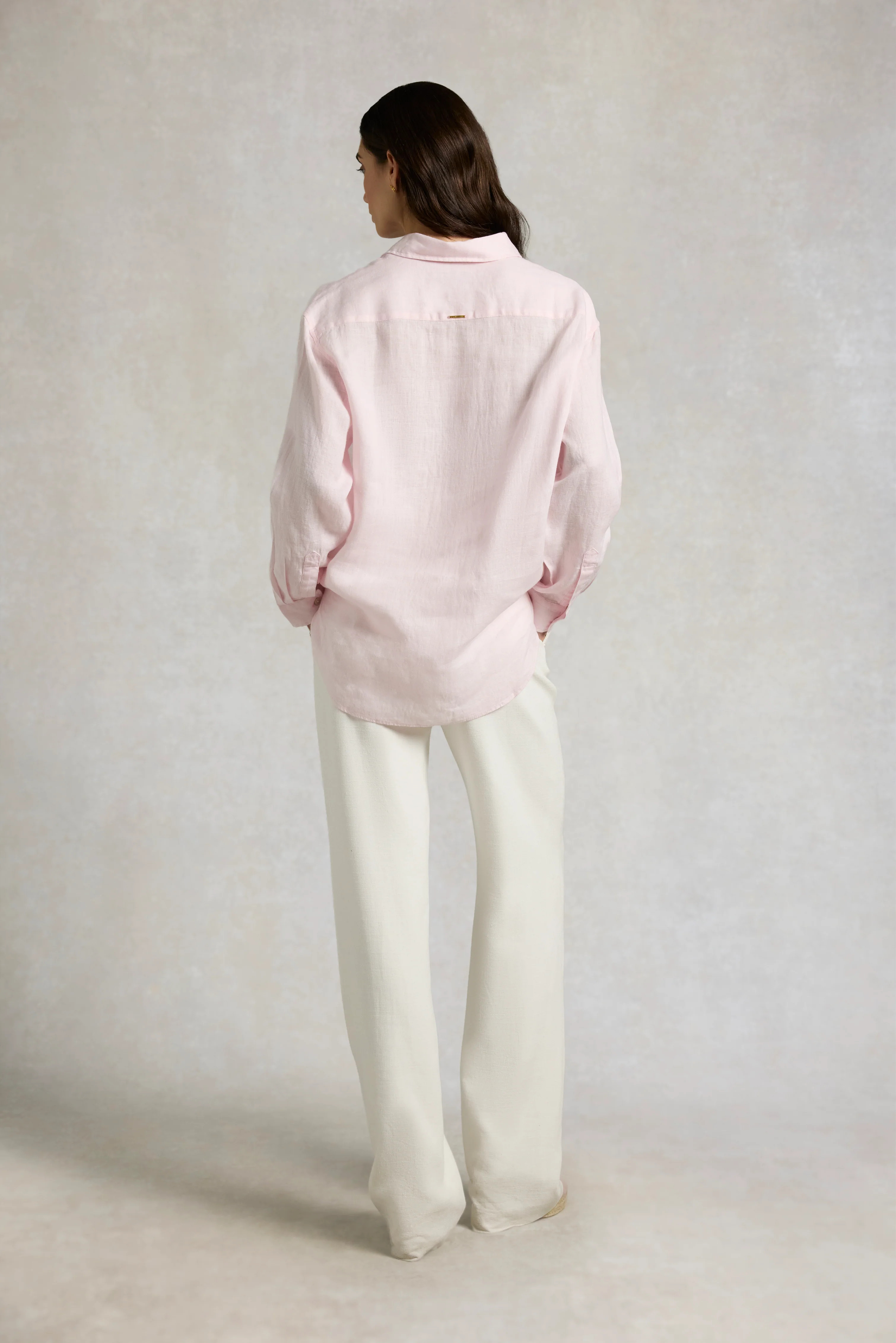 Amalfi Linen Shirt (Powder Pink Linen) | Holland Cooper